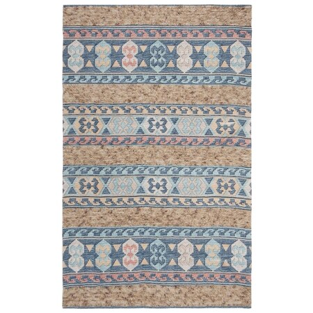 Safavieh 8 x 10 ft. Saffron Rectangle Hand Loomed Rug Blue & Taupe SFN107M-8